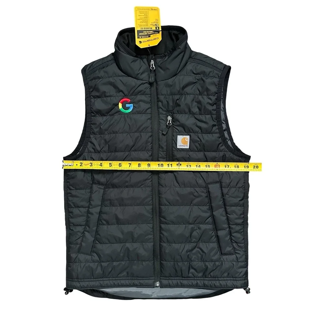 Carhartt Rain Defender Lightweight‎ Insulated Mens Black Vest w Google Logo